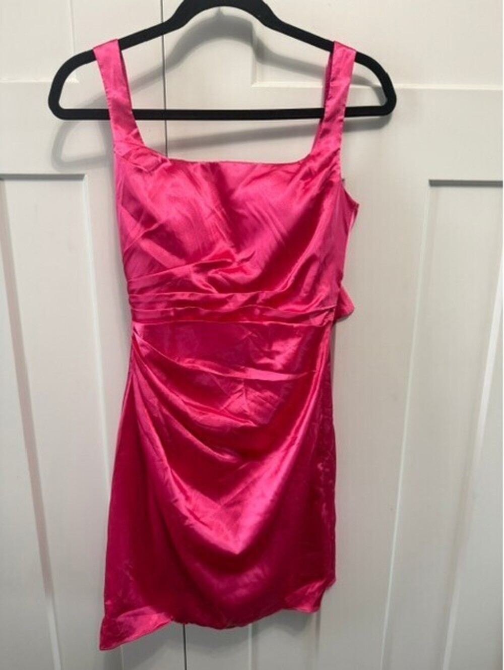 NWT Pink satin mini dress w/corset back size 6